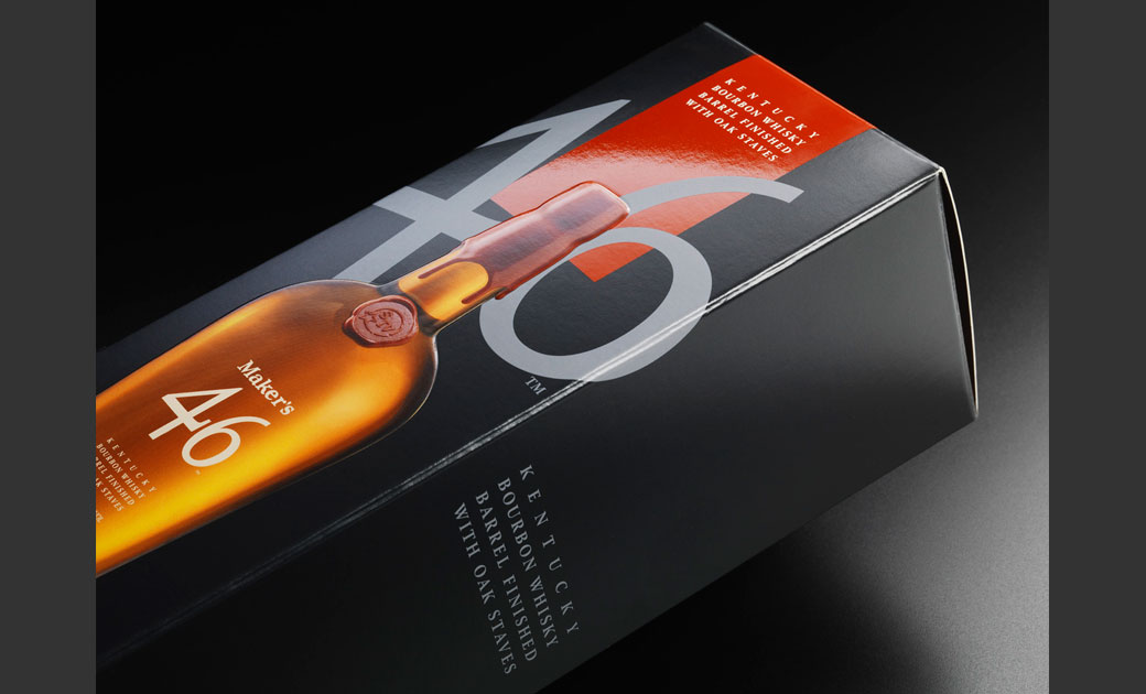 UV gloss packaging with embossing for Maker's Mark