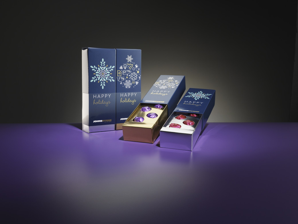 Happy holidays product packaging sample