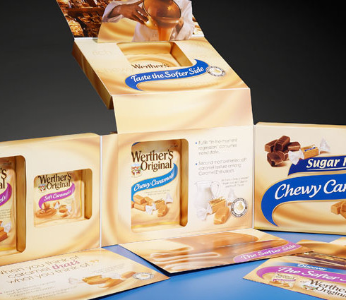 Promotional packaging display for Werther's Original caramel candy