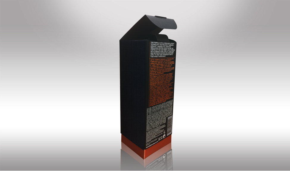 tall black folding carton package